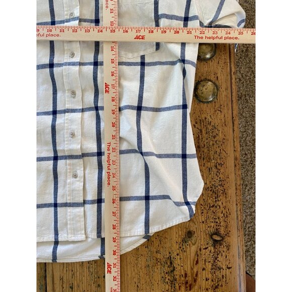 Universal Thread Womens White Blue Button Up Shirt Oversized M Cotton - Picture 6 of 6